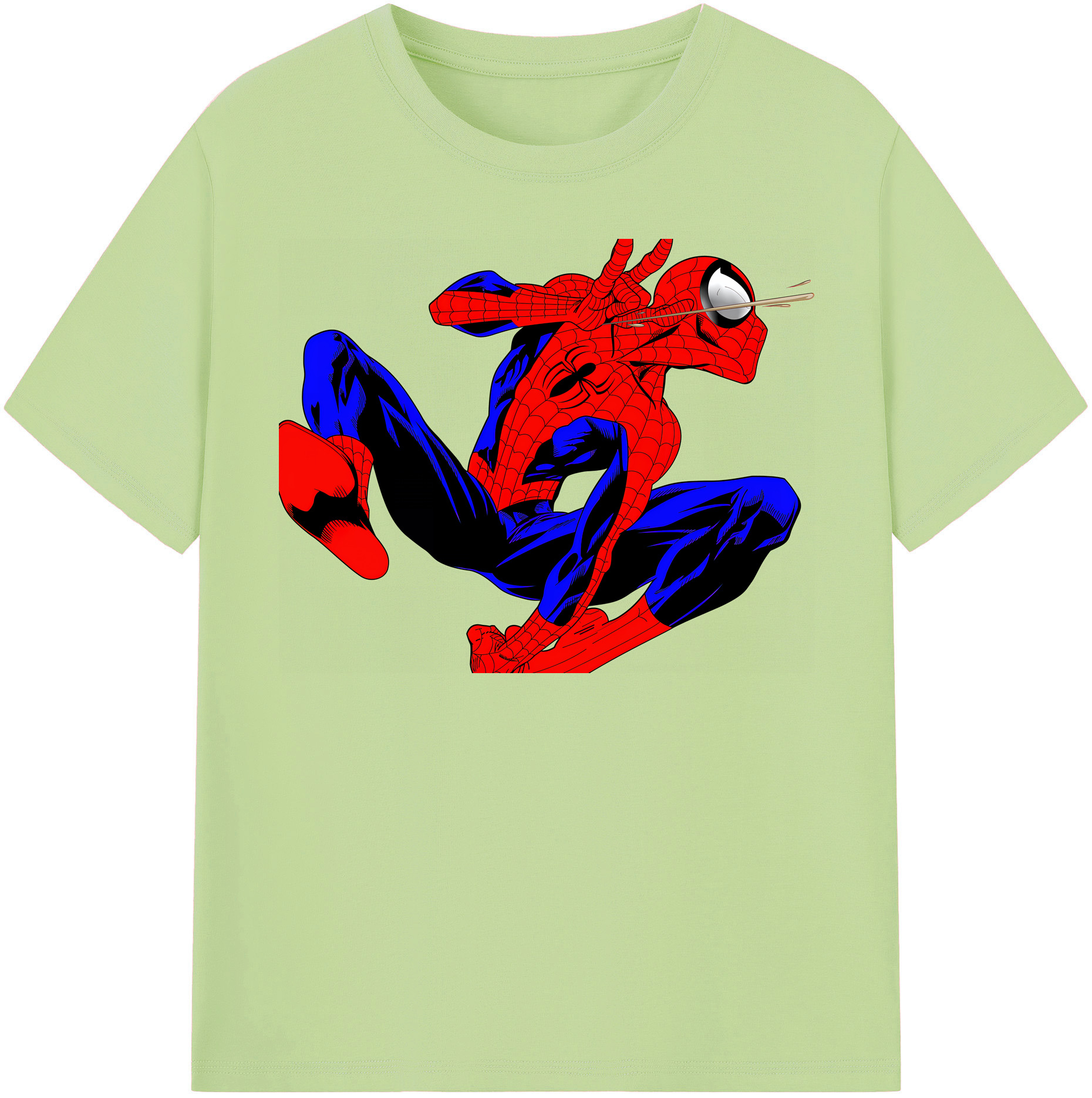 （画像用） Spider Man スパイダーマン 綿100％半袖Tシャツ（フロントプリント）